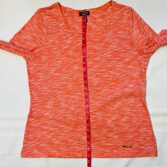 $5 ADD ON with $15+ Bundle  Jones New York 3/4 Sleeve T-shirt Sz XL Coral Orange - Picture 10 of 12
